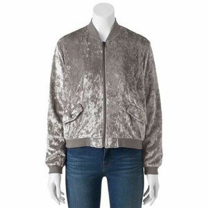Cloud Chaser Velvet Bomber Jacket - Noble Grey, M